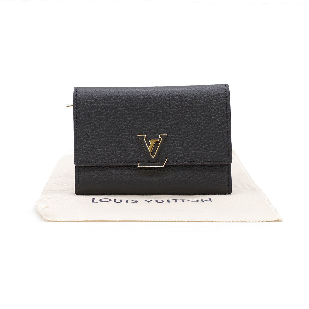 Louis Vuitton Portefeuille Capucines Compact Folding Wallet Noir